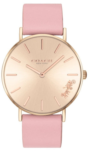 Coach Perry Rose Gold Dial Pink Leather Strap Watch for Women - 14503332-C Buy Now By Coach