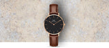 Daniel Wellington Petite St Mawes Black Dial Brown Leather Strap Watch For Women - DW00100169