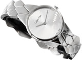 Calvin Klein Snake Silver Dial Silver Steel Strap Watch For Women - K6E23146 Buy Now By Calvin Klein