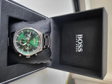 Hugo Boss Pioneer Green Dial Silver Steel Strap Watch for Men - 1513868 Buy Now By Hugo Boss