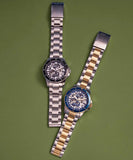 Fossil FB-01 Automatic Skeleton Blue Dial Two Tone Steel Strap Watch for Men - ME3191 Buy Now By Fossil