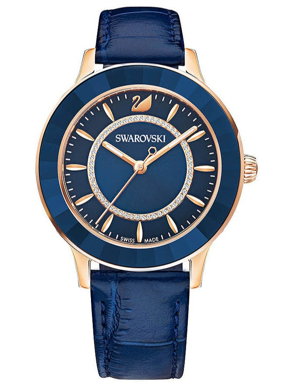Swarovski Octea Lux Blue Dial Blue Leather Strap Watch for Women - 5414413 Buy Now By Swarovski