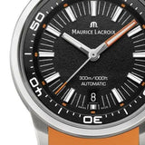 Maurice Lacroix Pontos S Diver Black Dial Orange Rubber Strap Watch For Men - PT6248-SS00L-330-J Buy Now By Maurice Lacroix