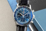 Breitling Navitimer B01 Chronograph 41 Blue Dial Black Leather Strap Watch for Men - AB0139241C1P1 Buy Now By Breitling