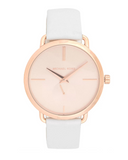Michael Kors Portia Rose Gold Dial White Leather Strap Watch For Women - MK2660 Buy Now By Michael Kors