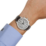 Tissot PRC 200 Chronograph Silver Dial Brown Leather Strap Watch For Men - T055.417.16.037.00 Buy Now By Tissot