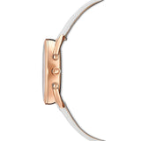 Swarovski Crystalline Glam Silver Dial White Leather Strap Watch for Women - 5452459 Buy Now By Swarovski