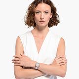 Swarovski Crystalline Glam Silver Dial White Leather Strap Watch for Women - 5452459 Buy Now By Swarovski