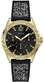 Guess Swirl Quartz Black Dial Black Silicone Strap Watch for Women - W1096L3 Buy Now By Guess