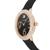 Swarovski Crystal Frost Black Dial Black Leather Strap Watch for Women - 5484058 Buy Now By Swarovski