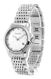 Gucci G Timeless Diamonds Mother of Pearl Dial Silver Steel Strap Watch For Women - YA126510 Buy Now By Gucci