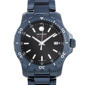 Movado Series 800 Black Dial Blue Ion Plated Steel Strap Watch for Men - 2600139 Buy Now By Movado