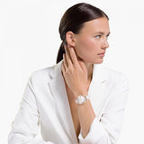 Swarovski Crystalline Aura Silver Dial White Leather Strap Watch for Women - 5519453 Buy Now By Swarovski