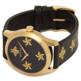 Gucci G Timeless Bee Motif Black Dial Black Leather Strap Watch For Women - YA1264055 Buy Now By Gucci