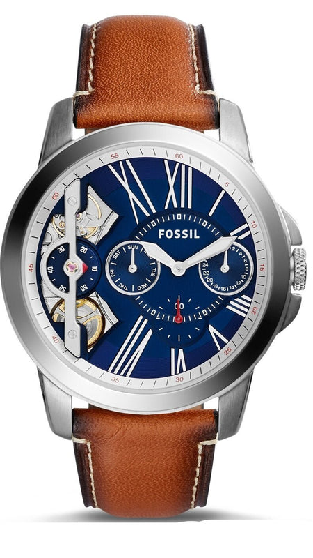 Fossil Grant Twist Multifunction Blue Dial Brown Leather Strap Watch for Men - ME1161 Buy Now By Fossil