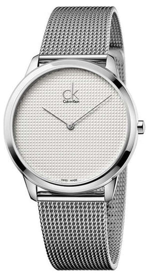 Calvin Klein Minimal White Dial Silver Mesh Bracelet Watch for Women - K3M2212Y Buy Now By Calvin Klein