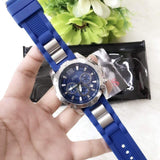 Guess Sport Multifunction Blue Dial Blue Rubber Strap Watch For Men - W0167G3 Buy Now By Guess