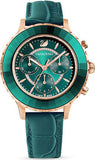 Swarovski Octea Lux Chrono Emerald Green Dial Green Leather Strap Watch for Women - 5452498 Buy Now By Swarovski