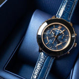 Swarovski Octea Lux Chrono Blue Dial Blue Leather Strap Watch for Women - 5563480 Buy Now By Swarovski