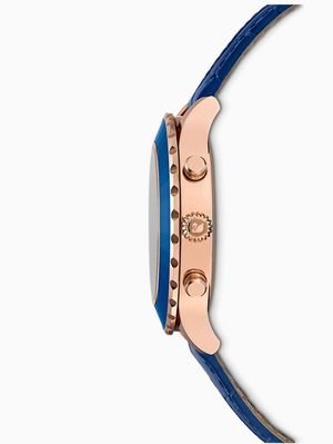 Swarovski Octea Lux Chrono Blue Dial Blue Leather Strap Watch for Women - 5563480 Buy Now By Swarovski