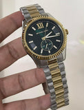 Michael Kors Lexington Quartz Green Dial Two Tone Steel Strap Watch For Men - MK9063 Buy Now By Michael Kors