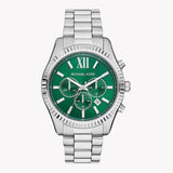 Michael Kors Lexington Chronograph Green Dial Silver Steel Strap Watch for Women - MK9152 Buy Now By Michael Kors