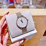 Michael Kors Pyper Quartz Mother of Pearl White Dial Rose Gold Mesh Strap Watch For Women - MK4588