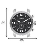 Fossil Nate Chronograph Black Dial Silver Steel Strap Watch for Men - JR1353 Buy Now By Fossil