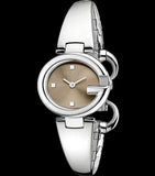 Gucci Guccissima Quartz Diamonds Brown Dial Silver Steel Strap Watch For Women - YA134503 Buy Now By Gucci
