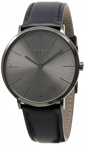 Hugo Boss Modern Grey Dial Black Leather Strap Watch for Men - 1513540 Buy Now By Hugo Boss