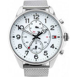 Tommy Hilfiger Dean Chronograph White Dial Silver Mesh Bracelet Watch for Men - 1791277 Buy Now By Tommy Hilfiger