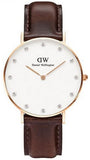 Daniel Wellington Classic Sheffield White Dial Brown Leather Strap Watch for Women - DW00100153 Buy Now By Daniel Wellington