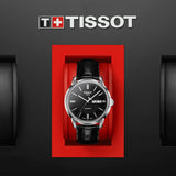 Tissot Automatics III Day Date Black Dial Black Leather Strap Watch For Men - T065.430.16.051.00 Buy Now By Tissot