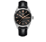 Tag Heuer Carrera Day Date Black Dial Black Leather Strap Watch for Men - WBN2013.FC6503 Buy Now By Tag Heuer