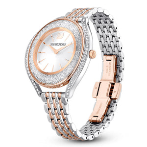 Swarovski Crystalline Aura White Dial Two Tone Mesh Strap Watch for Women - 5644075 Buy Now By Swarovski