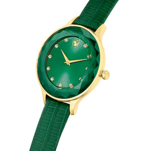 Swarovski Octea Nova Crystals Green Dial Green Leather Strap Watch for Women - 5650005 Buy Now By Swarovski