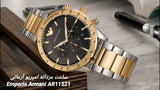 Emporio Armani Analog Chronograph Black Dial Two Tone Steel Strap Watch For Men - AR11521 Buy Now By Emporio Armani