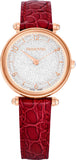 Swarovski Crystalline Wonder Silver Dial Red Leather Strap Watch for Women - 5656905 Buy Now By Swarovski