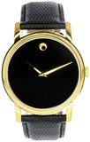 Movado Museum Black Dial Black Leather Strap Watch For Men - 2100005 Buy Now By Movado
