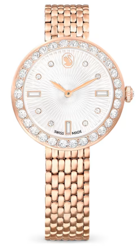 Swarovski Certa Crystals Silver Dial Rose Gold Steel Strap Watch for Women - 5672981 Buy Now By Swarovski