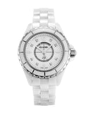 Chanel J12 Diamonds Quartz Mother of Pearl White Dial White Steel Strap Watch for Women - J12 H2570 Buy Now By Chanel
