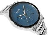 Hugo Boss Peak Chronograph Blue Dial Silver Steel Strap Watch for Men - 1513763 Buy Now By Hugo Boss