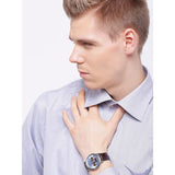 Guess Wafer Analog Blue Dial Brown Leather Strap Watch For Men - W0496G2 Buy Now By Guess