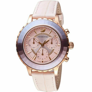 Swarovski Octea Lux Chrono Pink Dial Pink Leather Strap Watch for Women - 5452501 Buy Now By Swarovski