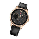 Tommy Hilfiger Damon Quartz Black Dial Black Leather Strap Watch for Men - 1791419 Buy Now By Tommy Hilfiger