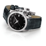 Tissot T Trend Couturier Diamonds Black Dial Black Leather Strap Watch for Women - T035.210.66.051.00 Buy Now By Tissot