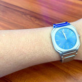 D1 Milano Square Maldives Sea Blue Dial Silver Steel Strap Watch for Men - D1-SQBJ05 Authentic Buy Shop Now
