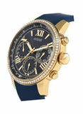Guess Sunrise Blue Dial with Diamonds Blue Rubber Strap Watch For Women - W0616L2 Buy Now By Guess