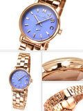 Marc Jacobs Mini Baker Blue Dial Rose Gold Steel Strap Watch for Women - MBM3285 Buy Now By Marc Jacobs