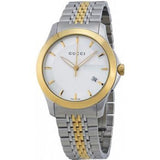 Gucci G Timeless Silver Dial Two Tone Steel Strap Watch For Men - YA126409 Buy Now By Gucci